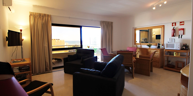 Algarve Vilamoura Holiday Apartment With Sea View Marina Mar Luz Living And Dining Room Areas