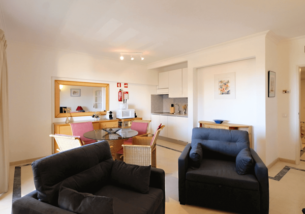 Algarve Vilamoura Holiday Apartment With Sea View Marina Mar Luz Living And Dining Room Areas 1
