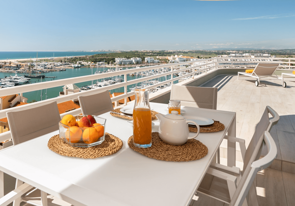 Algarve Vilamoura Luxury Holiday Apartment Marina Mar Bela Vista Rooftop Terrace With View Over Vilamoura Marina