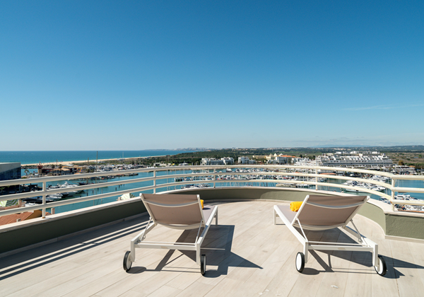Algarve Vilamoura Luxury Holiday Apartment Marina Mar Bela Vista Rooftop Terrace With Vilamoura Marina View