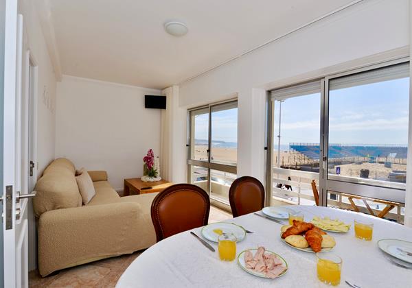 Beachfront Holiday Apartment Nazare 3 Bedroom Apartment Living And Dining Area