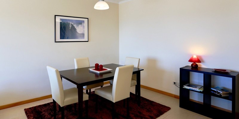 Dining area in apartment in Nazaré