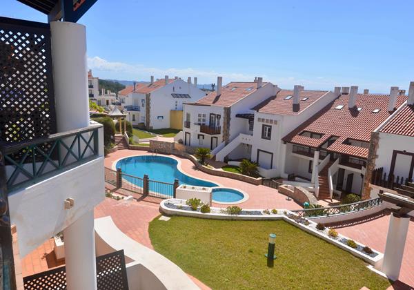 View Over The Pool From The Balcony Of Holiday Apartment In Gilmafacho Sao Martinho Do Porto Portugal