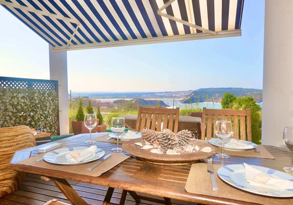 Outdoor Dining Area With View Over The Ocean Holiday Rental In Sao Martinho Do Porto Portugal