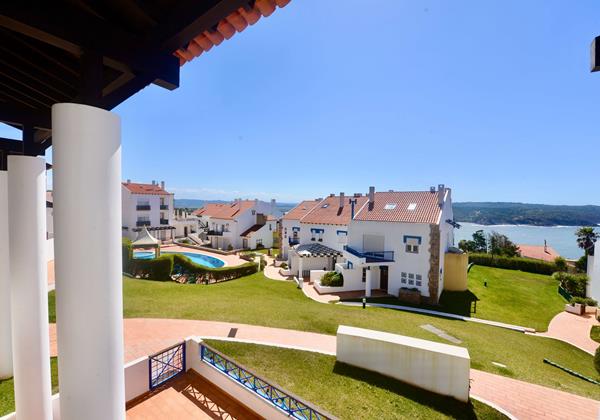 View Of The Sea And One Of The Pools From Ship Apartment For Holiday Rentals In Sao Martinho Do Porto Silver Coast Portugal