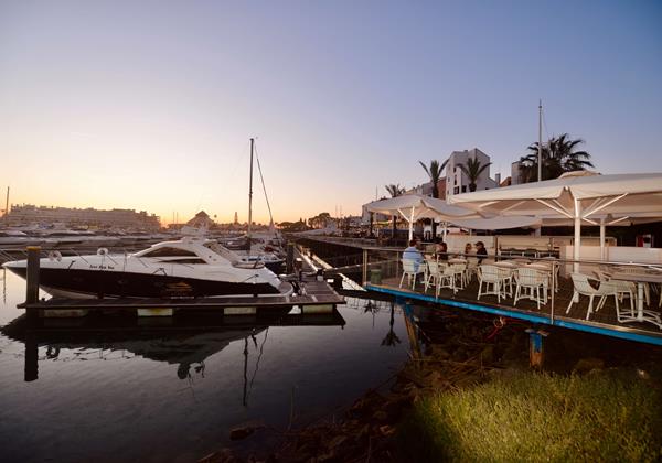 Restaurant Overlooking The Marina In Vilamoura