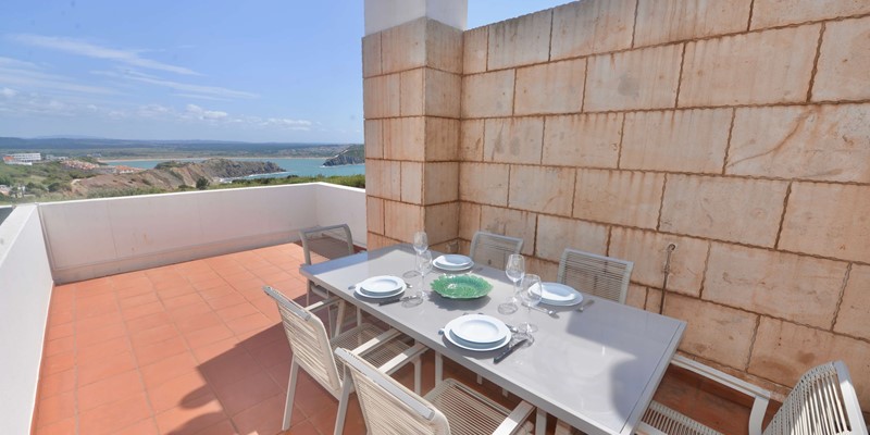 Dining Area Of Holiday Home Rooftop Terrace In Sao Martinho Do Porto