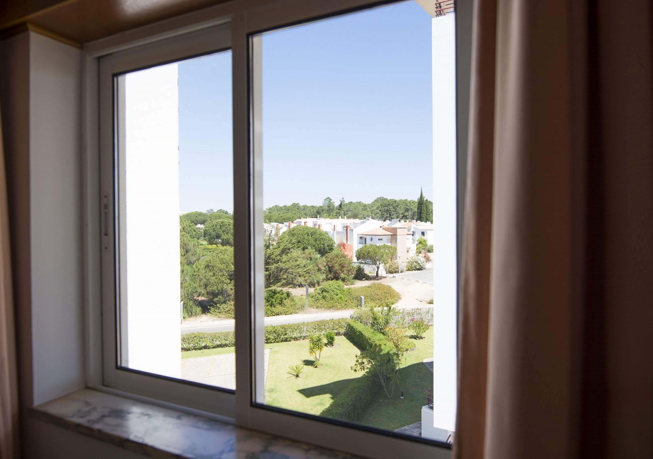View over shared gardens in Vilamoura complex