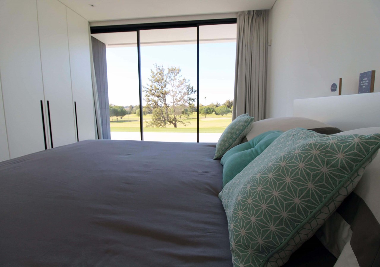 Bedroom with view over golf course