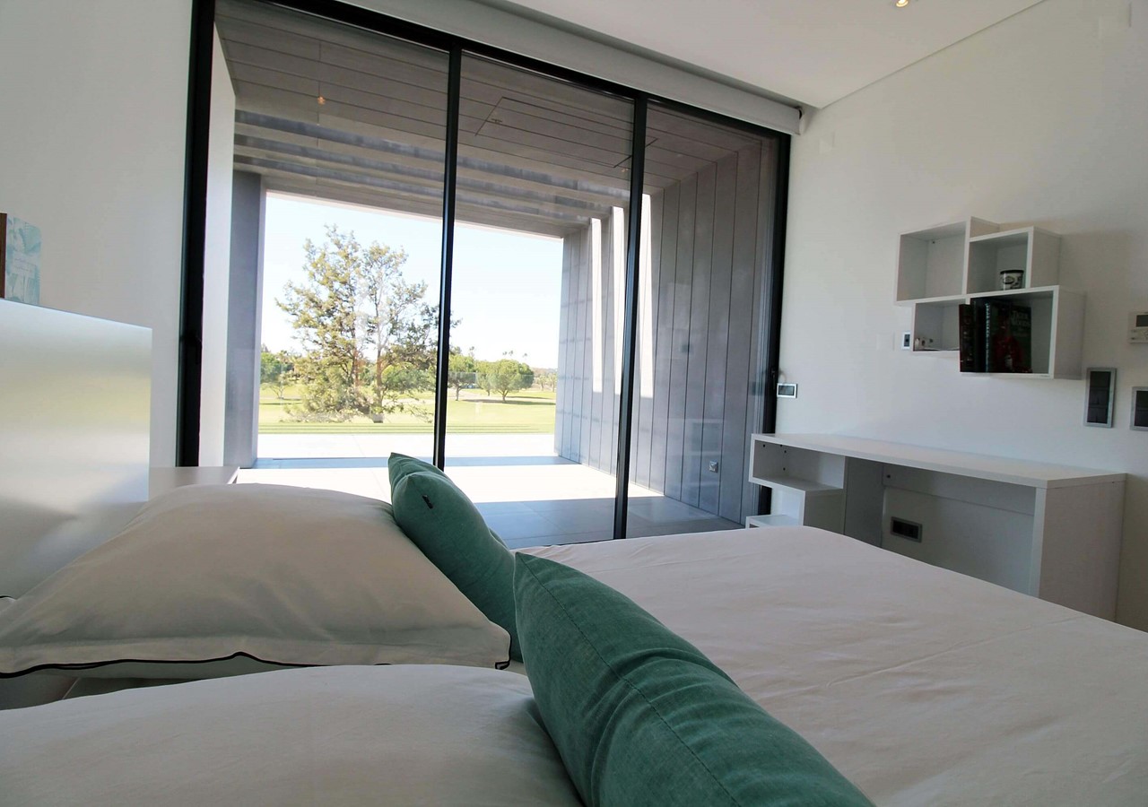 Bedroom with view over golf course