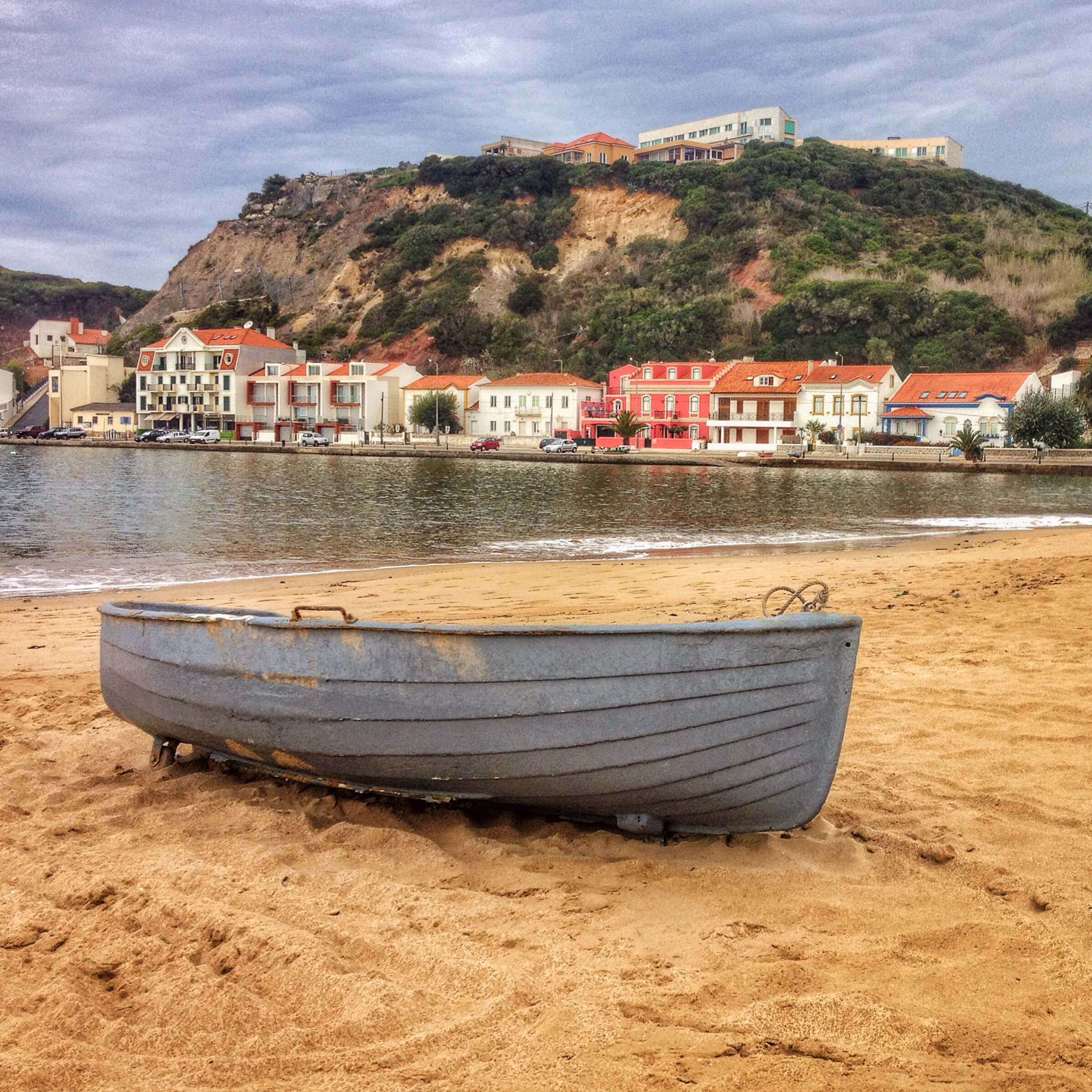Beachfront Bars Line The Boardwalk In Sao Martinho Do Porto