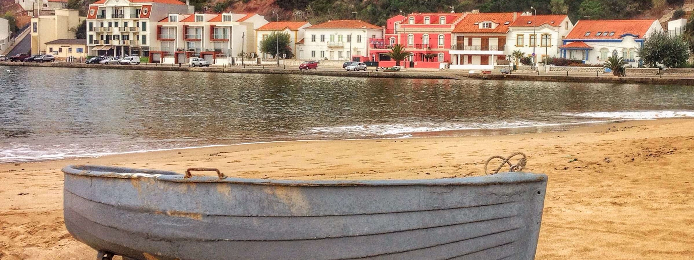 Beachfront Bars Line The Boardwalk In Sao Martinho Do Porto