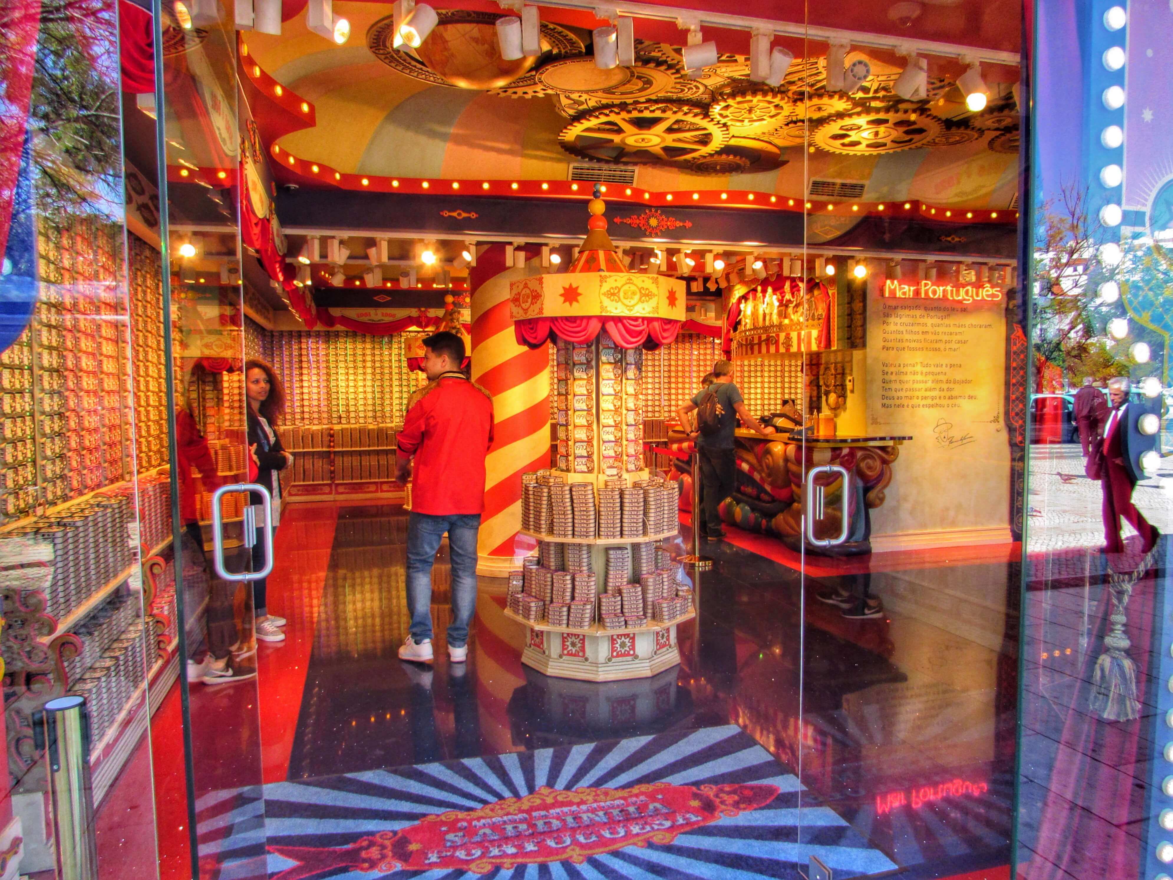 Colorful Sardine Shops Line Lisbon Lanes