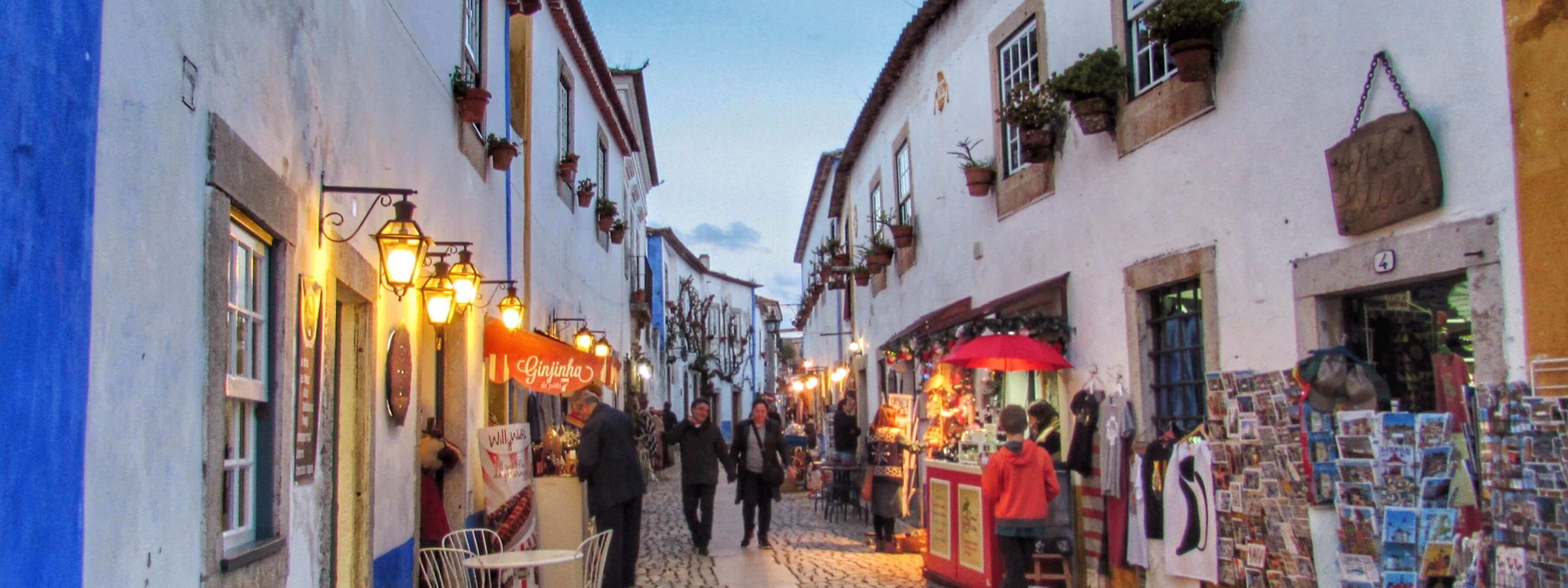 The Main Shopping Street In Obidos Rua Direita