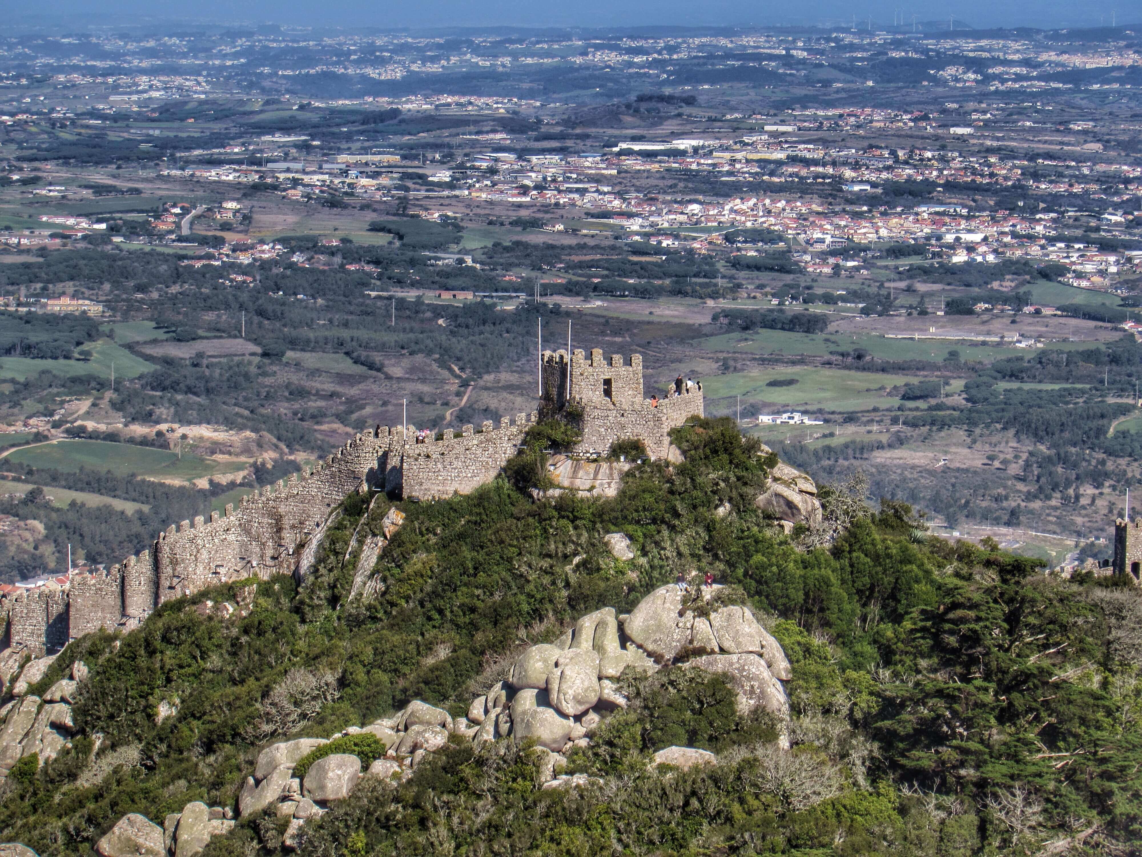 View Of Moorish Castle In Sintra From Pena Palace Terrace