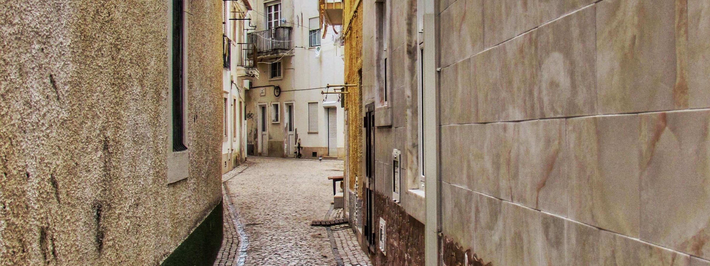 Cobbled Streets In Old Town Make Shopping Unique
