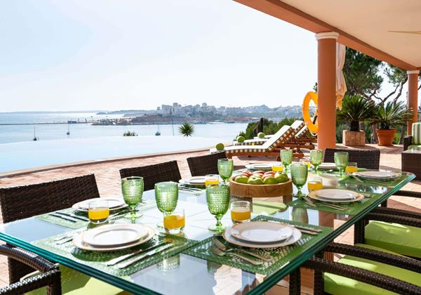 Outside Dining Area With View Over The Sea